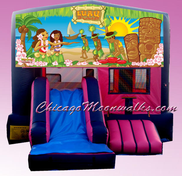 3 in 1 Pink Luau Combo Bounce House Rental Chicago, IL